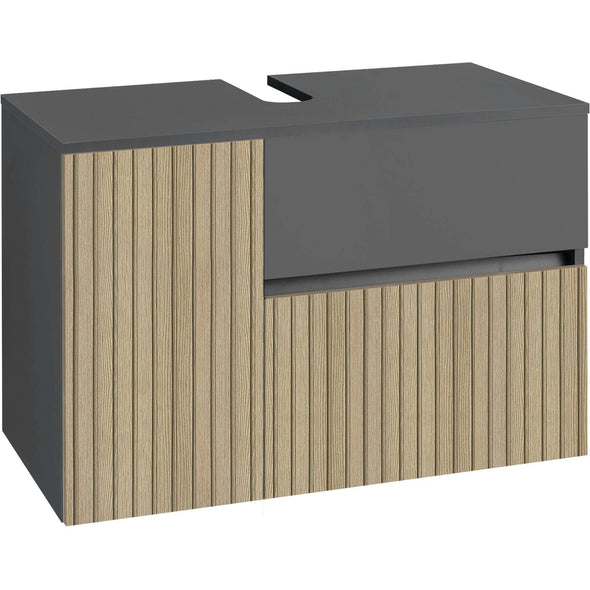 Masca lavoar »Wisla« stejar riflaj, 1 clapa, 1 usa, 1 sertar, 80 cm latime - LunaHome.ro