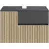 Masca lavoar »Wisla« stejar riflaj, 1 clapa, 1 usa, 1 sertar, 80 cm latime - LunaHome.ro