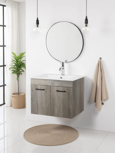 Mască lavoar suspendată Florence gri cu 2 uși 60 cm