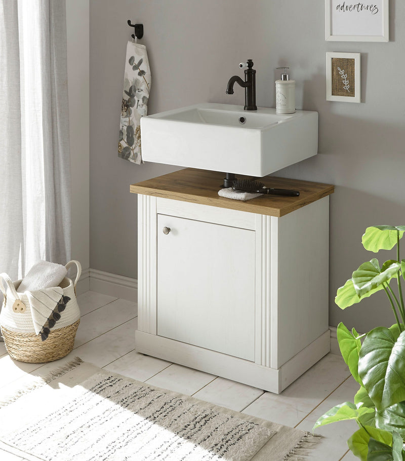 Masca pentru lavoar suspendat Westminster cu aspect de lemn, 62 cm latime - LunaHome.ro