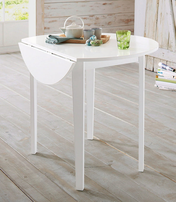 Masă rotundă pliabilă Trend albă 92 cm diametru - LunaHome.ro