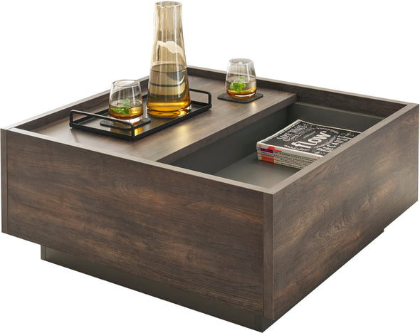 Măsuță de cafea Largo cu design modern si depozitare 75x75 cm - LunaHome.ro