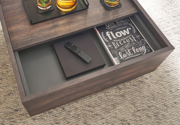 Măsuță de cafea Largo cu design modern si depozitare 75x75 cm - LunaHome.ro