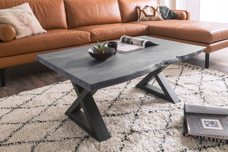 Măsuță cafea Cartagena din lemn de salcam di metal 110 cm - LunaHome.ro