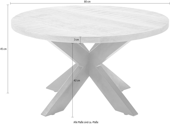 Măsuță de cafea Ace din lemn de mango si cadru metalic 75 cm