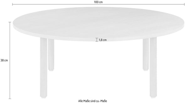 Măsuță de cafea Annelise din MDF natur cu design minimalist, diametru 100 cm - LunaHome.ro