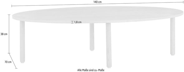 Măsuță de cafea Annelise din MDF natur cu design minimalist, lățime140cm - LunaHome.ro