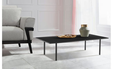 Măsuță de cafea Annelise din MDF negru, design minimalist 140x70 cm