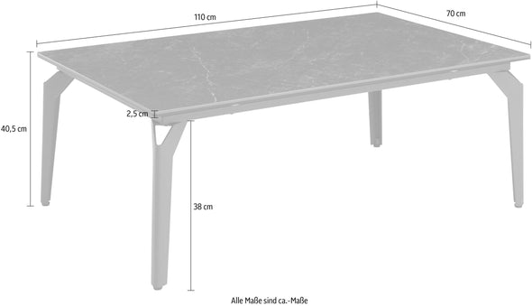 Masuță de cafea Bibi din ceramica cu cadru metalic 110x70 cm - LunaHome.ro