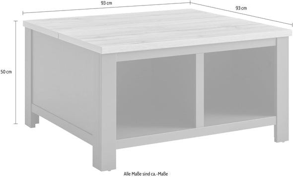 Măsuță de cafea Cambridge verde cu depozitare, 93x93 cm - LunaHome.ro