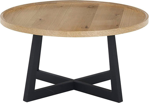 Masuță de cafea Casoria din furnir de stejar cu cadru din stejar 80 cm