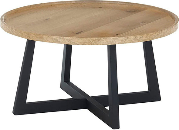 Masuță de cafea Casoria din furnir de stejar cu cadru din stejar 80 cm