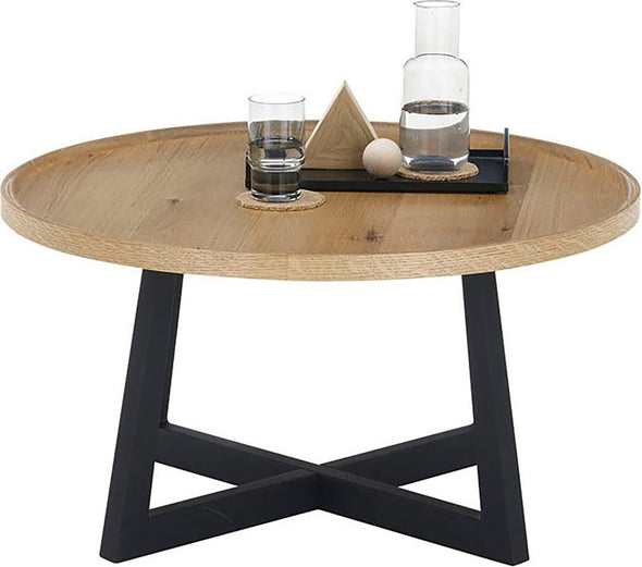 Masuță de cafea Casoria din furnir de stejar cu cadru din stejar 80 cm