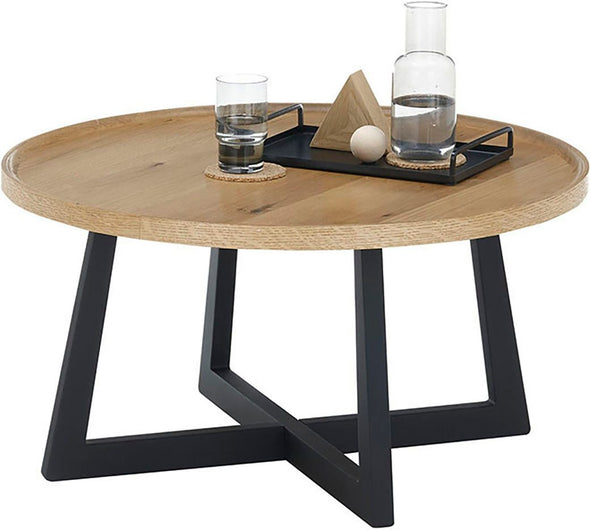 Masuță de cafea Casoria din furnir de stejar cu cadru din stejar 80 cm