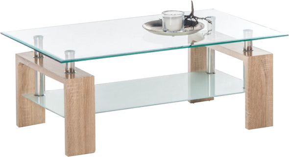 Măsuță de cafea Mango II cu blat de sticla 100 cm lungime - LunaHome.ro
