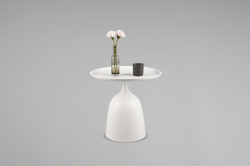 Măsuță de cafea Mona alba cu design unic din compozit - LunaHome.ro
