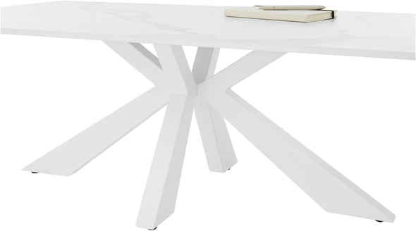 Măsuță de cafea Noah cu blat din sticla si ceramica alba 110x70 cm - LunaHome.ro