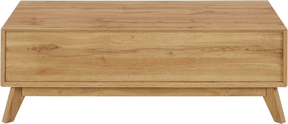 Măsuță de cafea Pandrup cu sertare, aspect de stejar 110x50 cm