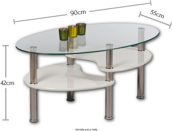Măsuță de cafea Panty cu blat de sticla si picioare metalice 90 cm - LunaHome.ro