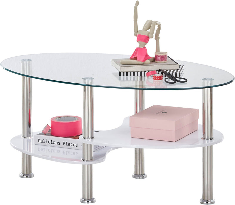 Măsuță de cafea Panty cu blat de sticla si picioare metalice 90 cm - LunaHome.ro