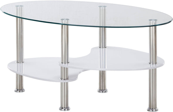 Măsuță de cafea Panty cu blat de sticla si picioare metalice 90 cm - LunaHome.ro