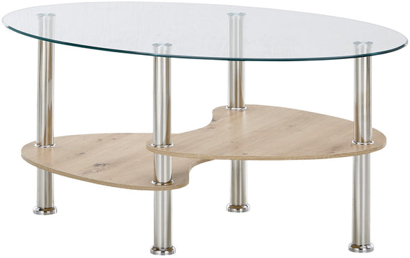 Măsuță de cafea Panty cu blat de sticla si picioare metalice 90 cm - LunaHome.ro
