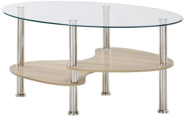 Măsuță de cafea Panty cu blat de sticla si picioare metalice 90 cm - LunaHome.ro