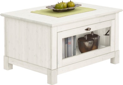 Măsuță de cafea Rauna din lemn de pin alb rustic 90 cm - LunaHome.ro