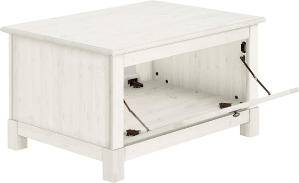 Măsuță de cafea Rauna din lemn de pin alb rustic 90 cm - LunaHome.ro