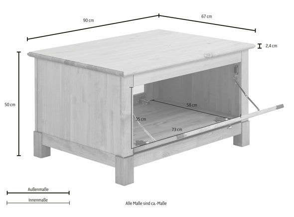Măsuță de cafea Rauna din lemn de pin maro închis 90 cm - LunaHome.ro