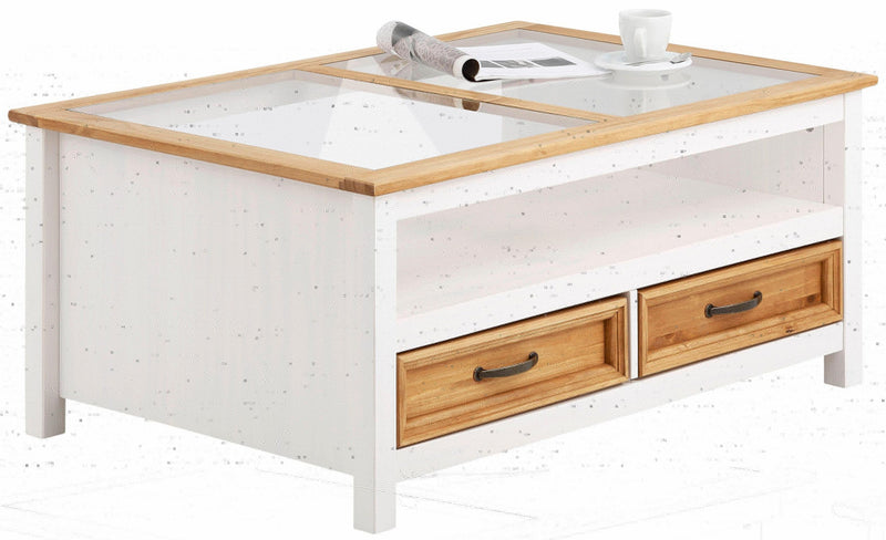 Măsuță de cafea Selma din lemn de pin cu sertare 100x70 cm - LunaHome.ro