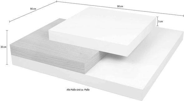 Măsuță de cafea Slate in doua culori 90x90 cm