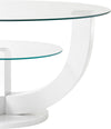 Măsuță de cafea Stolkom Denver alba cu blat din sticla 80 cm - LunaHome.ro