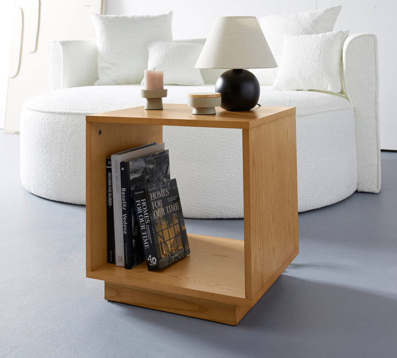 Măsuță laterală de cafea Grelia din furnir de frasin 50x50 cm - LunaHome.ro