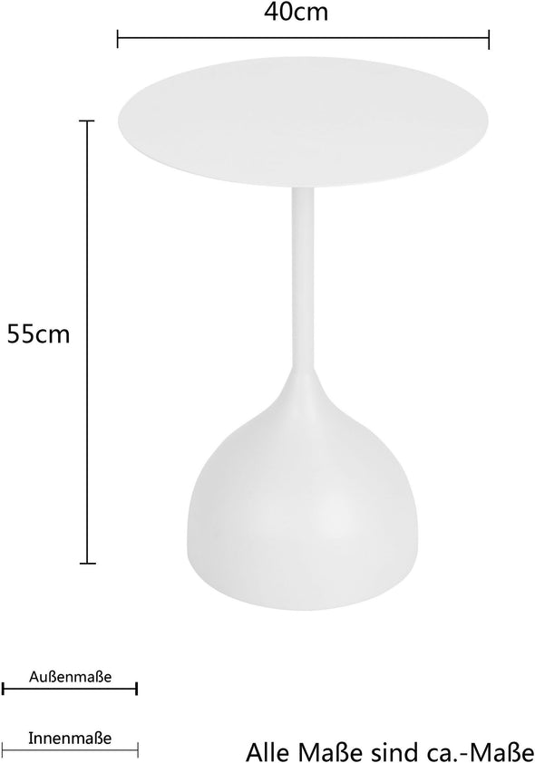 Măsuță laterală de cafea Nerida din metal negru 40 cm diametru - LunaHome.ro
