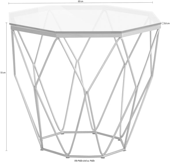 Masuta cafea Caen din sticla cu cadru de metal, 60 cm diametru - LunaHome.ro