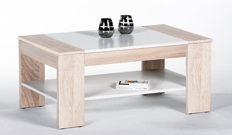 Masuta de cafea Finley cu sertar si raft in 2 culori 100 cm - LunaHome.ro
