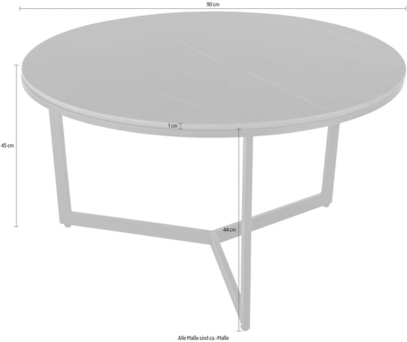 Masuta de cafea Harper cu blat ceramic si baza metalica 90 cm - LunaHome.ro
