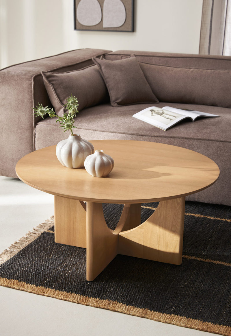 Masuta de cafea Zirella din lemn de frasin rotunda 85 cm