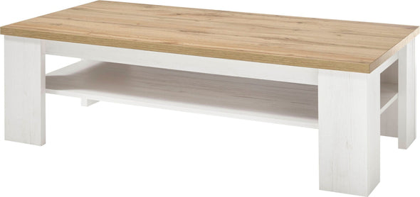 Masuta de cafea Orlando cu aspect de lemn alb, 130 cm - LunaHome.ro