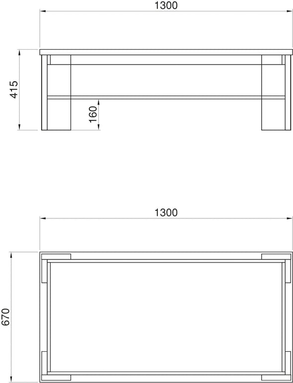 Masuta de cafea Orlando cu aspect de lemn alb, 130 cm - LunaHome.ro