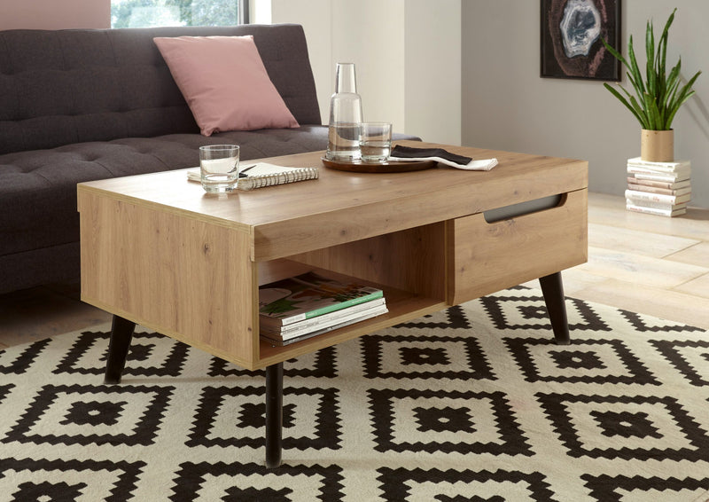 Masuta de cafea Torge cu design scandinav, culoare stejar, 67x107 cm - LunaHome.ro