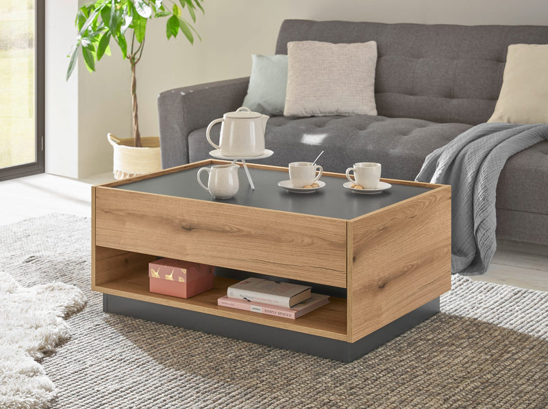 Masuta de cafea »City Giron« cu 2 culori, aspect de lemn, 90x60 cm - LunaHome.ro
