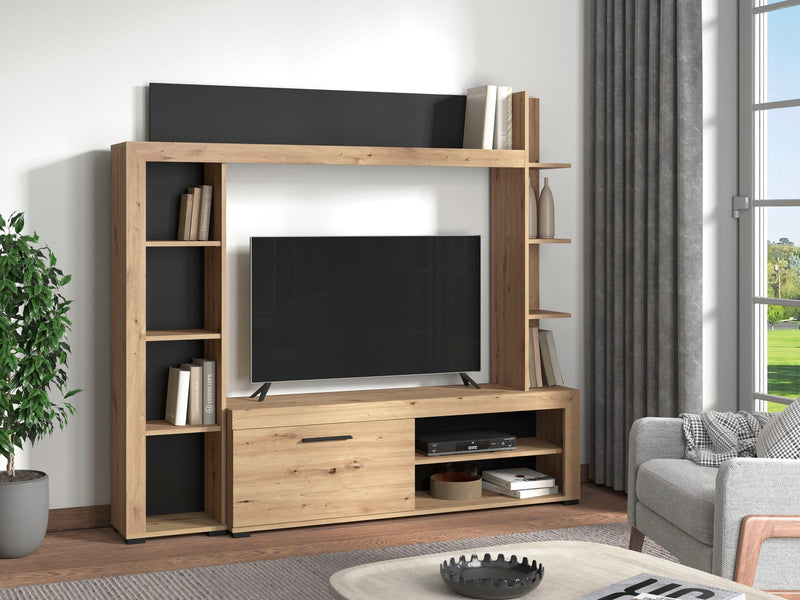 Mobilier living Rubi din 4 piese culoare stejar, aprox 172 cm lungime - LunaHome.ro