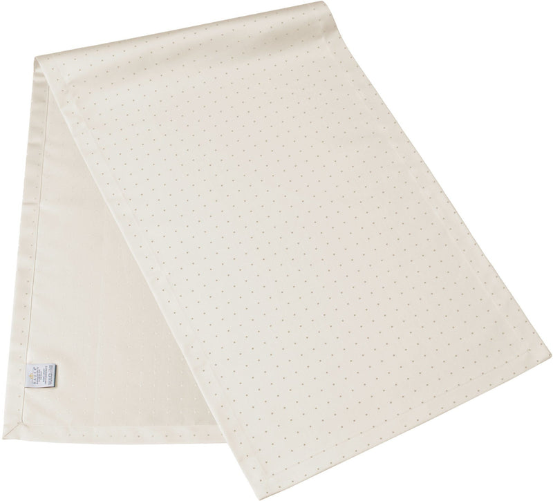 Napron pentru masă Petito din damasc crem porțelan 50x160 cm - LunaHome.ro