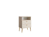 Noptiera Elyria cu design elegant bej, manere metalice 50 cm - LunaHome.ro