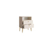 Noptiera Elyria cu design elegant bej, manere metalice 50 cm - LunaHome.ro