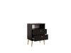 Noptiera Elyria cu design elegant negru, manere metalice 50 cm - LunaHome.ro