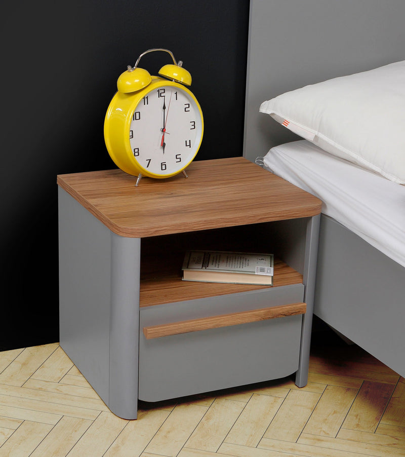 Noptiera Forte Surfinio gri cu un sertar 48 cm latime - LunaHome.ro