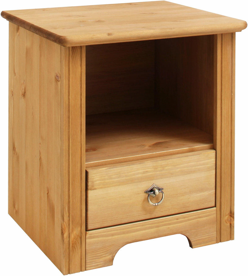 Noptieră Hugo din lemn masiv de pin natur 44 cm lățime - LunaHome.ro